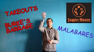 Tutorial Malabares  3 pelotas  Takeouts y Burkes Barrage [upl. by Arv]