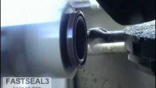 Viton wiper being machined on the FastSeal3 seal machine [upl. by Annaihr]