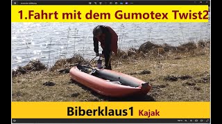 1Kajak Fahrt mit der Gumotex Twist 2 auf der Wertach Staustufe Innigen in Bayern [upl. by Rimat]