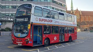 FRV Superloop Route SL7  Heathrow Central  West Croydon  WVL487 LJ61 NVZ [upl. by Merralee521]