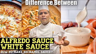 Difference between Alfredo sauce amp White sauce  How to make bechamel sauce [upl. by Oicul]