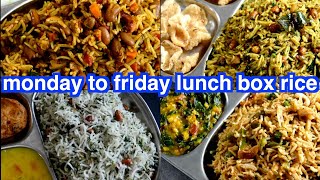 Monday to Friday Lunch Box Rice Recipes [upl. by Shaylyn]