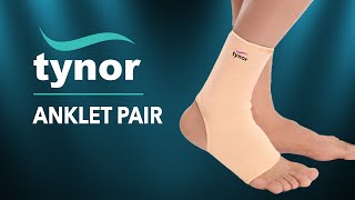 Tynor Anklet Pair D03 for compression warmth amp support to the ankle joint [upl. by Eillod]