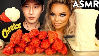 ASMR HOT CHEETOS CHICKEN WINGS amp STRETCHY CHEESE with TRISHA PAYTAS No Talking MUKBANG  Zach Choi [upl. by Ailatan309]