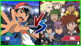 Pokemon Battle Series Ash Vs All Rivals Gary Paul Barry Sawyer Alain Gladion Leon [upl. by Serafina]