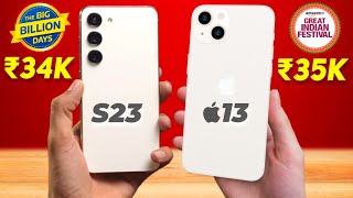 Samsung S23 vs iPhone 13 in Big Billion Day 2024  iPhone 13 and Samsung Galaxy S23 Price BBD sale [upl. by Bainbrudge]