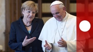 Angela Merkel trifft Papst Franziskus [upl. by Nocaed]