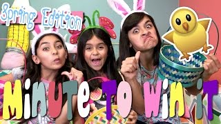 Minute To Win It  Spring Edition  CHALLENGES  GEM Sisters [upl. by Icnan]