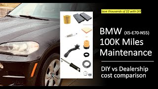 BMW E70 100K Miles Service Part1 Save  with DIY Cost comparison [upl. by Orit]