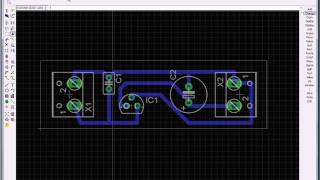 Cadsoft Eagle PCB 7805 5V 100ma voltage regulator board tutorial [upl. by Antipas]