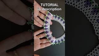 Seed bead necklace tutorial simple mesh beaded necklace with flowers [upl. by Soloman]