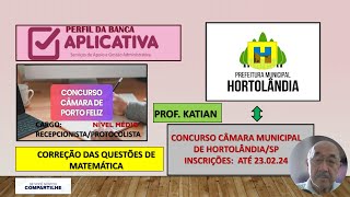 BANCA APLICATIVA  Concurso Prefeitura Municipal de HortolândiaSP  Inscrições até 23022024 [upl. by Mccreary308]