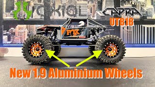 Axial UTB18 Capra  new 19 Aluminum Beadlock Wheels install [upl. by Akienom]