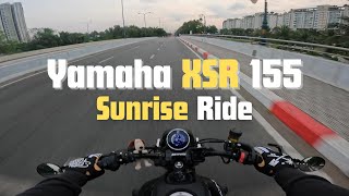 City Sunrise Ride  Yamaha XSR 155  Akrapovic  Pure Sound  4K [upl. by Etiam911]