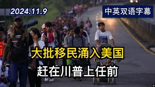 川普上任前一大批移民正涌入美国  2024119  美剧级别字幕 [upl. by Aitropal167]