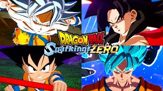 Dragon Ball Sparking Zero  All Goku Transformations Supers amp Ultimates 4K 60FPS [upl. by Tiphany]