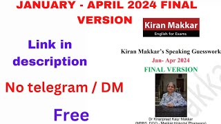 Makkar Final version speaking pdf January to April 2024  makkar speaking pdf January to April 2024 [upl. by Ahsekahs658]