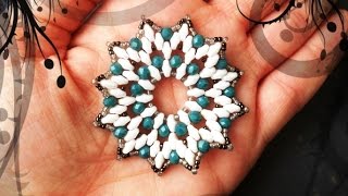 DIY Tutorial modulo BUCANEVE per ciondolo o orecchini Superduo Cipollotti Rocailles Earrings beads [upl. by Hgierb277]