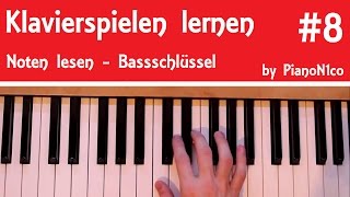 Klavierspielen lernen 8  Noten lesen lernen  Bassschlüssel  HD [upl. by Thamora]