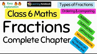 Class 6 Maths Fractions Complete Chapter [upl. by Schuman]