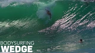 Bodysurfing EPIC WEDGE  August 17  RAW FOOTAGE [upl. by Acinoda]