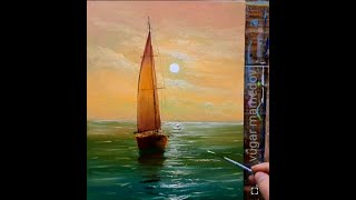 Sea oil painting Vugar Mamedov [upl. by Anaele178]