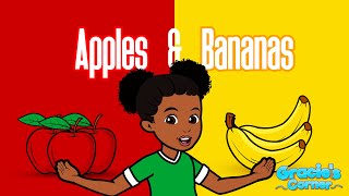 Apples and Bananas Song  Learning Vowels with Gracie’s Corner  Nursery Rhymes  Kids Songs [upl. by Fennie]