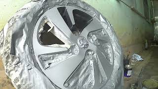 Belajar Cat Velg Mobil Warna Chrome [upl. by Blader]