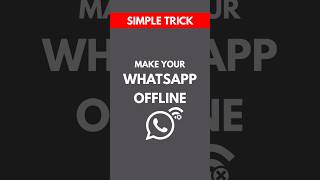 How to Keep Your WhatsApp Offline While Using the Internet shorts indianshorts whatsapp [upl. by Aneert]