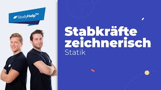 Stabkräfte mit dem zeichnerischen Knotenpunktverfahren 1 Technische Mechanik StudyHelp [upl. by Bria]