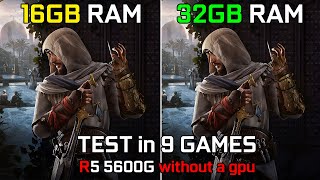 Ryzen 5 5600G  16GB vs 32GB RAM [upl. by Nwahsar]