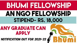 NGO Fellowship Bhumi Fellowship NGO jobs [upl. by Basia530]