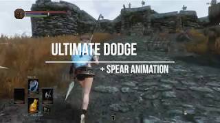 Skyrim Play showcase 🔅 Ultimate dodge  spear animation [upl. by Nyllewell]