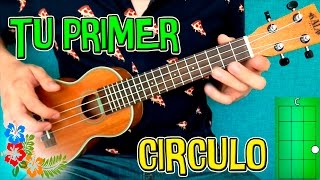 Como tocar circulo de Do en ukulele con dos rasgueos super faciles Tu primer circulo [upl. by Ordnagela]