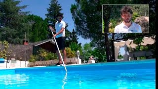 Cómo pasar el limpiafondos manual en una piscina [upl. by Rehpotsrihc]