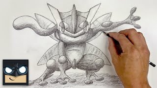 How To Draw Ash Greninja  Pokemon Sketch Tutorial [upl. by Fugate]