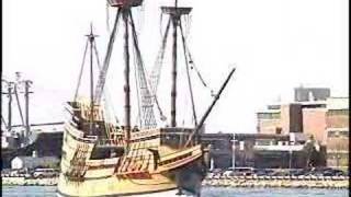 Mayflower II dragged to Plymouth Harbor [upl. by Sasnett]