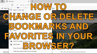 How to Edit or Delete Bookmarks or Favorites in your Browser [upl. by Ettezoj]