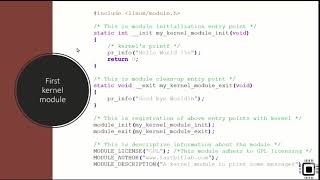 Linux device driver lecture 8  Writing a kernel module and syntax [upl. by Baylor]