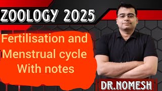 class 12 fertilisation and menstrual cycle byNOMESH sir khazana [upl. by Annahtur]