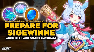 Prepare For SIGEWINNE  Sigewinne Ascension and Talent Materials Guide  Genshin Impact 47 [upl. by Neirrad]