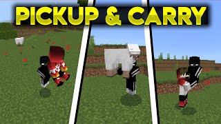 Minecraft Pickup amp Carry Mod Mcpe  120 Pocket Edition Player Pickup Addon In Minecraft [upl. by Fairfax]