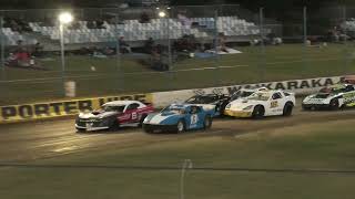 Saloons Race 2 Waikaraka Park Speedway 24 Feb 2024 [upl. by Hoye]