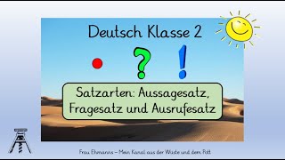 Deutsch Klasse 2 Satzarten Sätze Aussagesatz Fragesatz Ausrufesatz mit „Learningapps“ [upl. by Anilegnave]