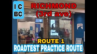 PART 1 ICBC RICHMOND 3rd ave ROAD TEST PRACTICE ROUTE  BC CANADA [upl. by Nauqahs]