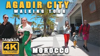 Agadir city  foggy morning walking tour  Morocco 4K UHD [upl. by Evannia]