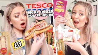 24 HOURS eating ONLY Tesco MEAL DEALS [upl. by Eillil826]