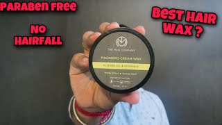 The man company hair wax review  Machismo hair wax by the man company  Paraben free wax [upl. by Esirahs]