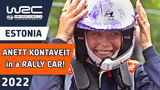 Tennis Ace Anett Kontaveit in a Rally Car with Rally Champion Ott Tänak  WRC Rally Estonia 2022 [upl. by Aynosal628]