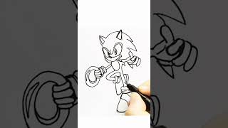 Discover the easiest way to draw SONIC easily [upl. by Brackely]